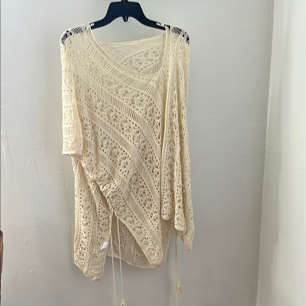 Cream Crochet Bathing Suit cover all 
New